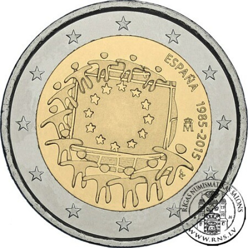 Spain, 2 Euro 2015, 30 Years of the EU Flag