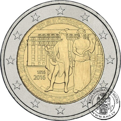 Austria, 2 Euro 2016, 200 Years of the Österreichische Nationalbank