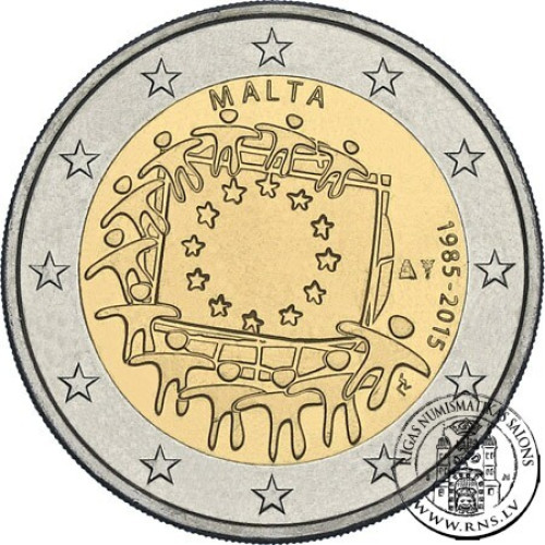 Malta, 2 Euro 2015, 30 Years of the EU Flag