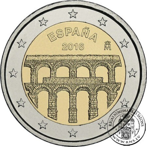 Spain, 2 Euro 2016, Old Town of Segovia and its Aqueduct