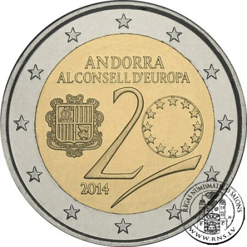 Andorra, 2 Euro 2014, 20 Years in the Council of Europe