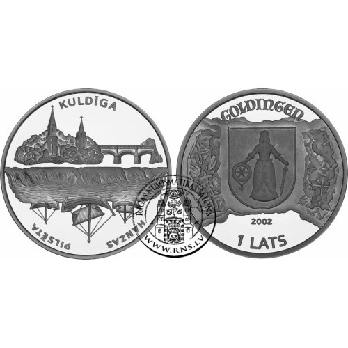 Latvia, 1 Lats 2002, Hansa cities - Kuldiga