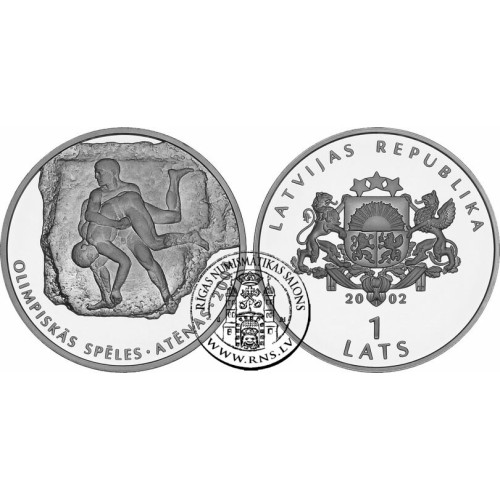 Latvia, 1 Lats 2002, Greco-Roman Wrestling