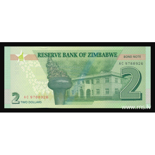 Zimbabwe, 2 Dollars 2016