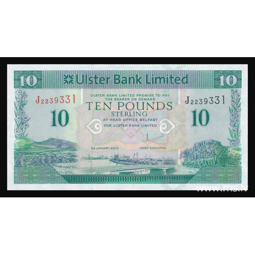 Northern Ireland - Ulster Bank Limited, 10 Pounds 2012