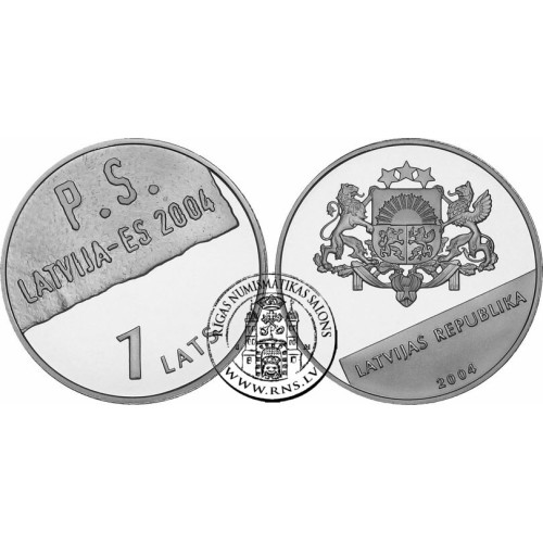 Latvia, 1 Lats 2004, Latvia - EU