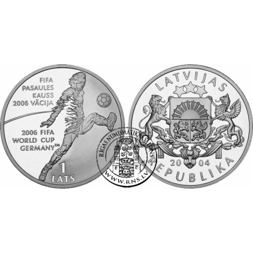 Latvia, 1 Lats 2004, Football - FIFA World Cup 2006