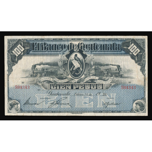 Guatemala - El Banco de Guatemala, 100 Pesos 1920, 504343