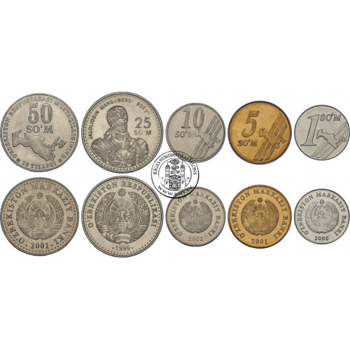 Uzbekistan, Set 1999-2001 (5 coins)