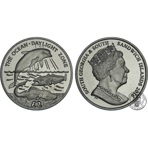 South Georgia & South Sandwich Islands, 2 Pounds 2016, The Ocean Daylight Zone