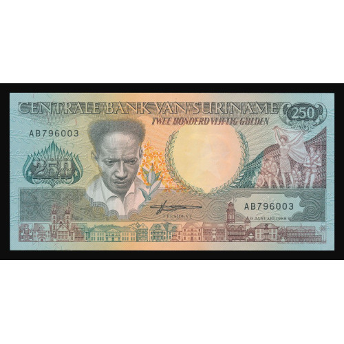 Suriname, 250 Gulden 1988