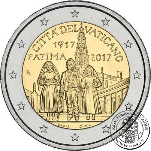 Vatican, 2 Euro 2017, Centenary of the Fatima Apparitions