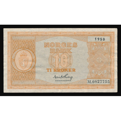 Norway, 10 Kroner 1950, M 0827755