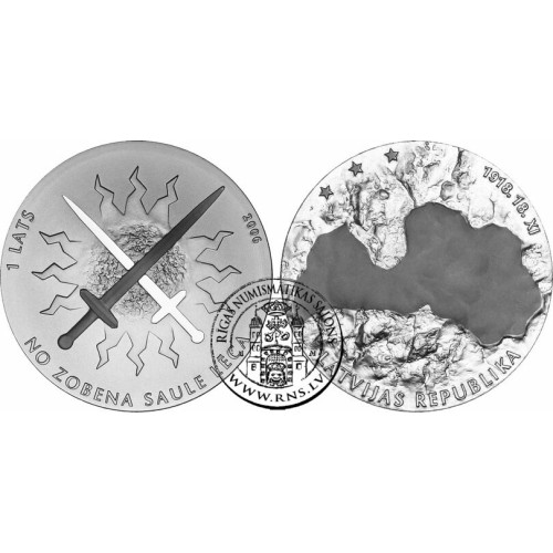 Latvia, 1 Lats 2006, State - Fight for Freedom