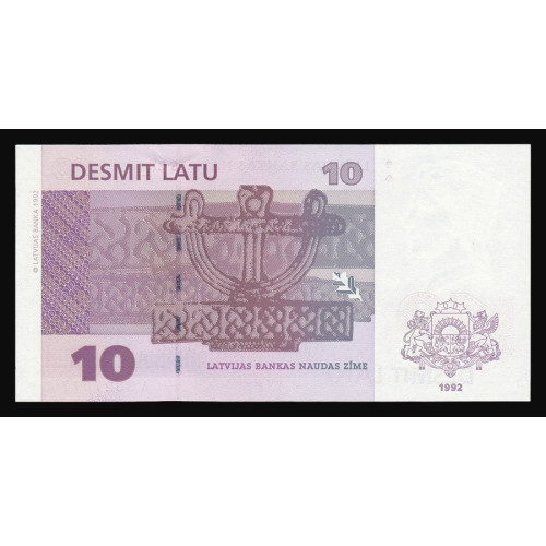 Latvia, 10 Latu 1992