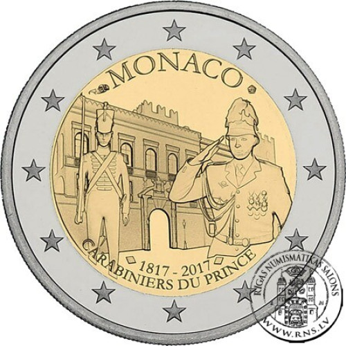 Monaco, 2 Euro 2017, Prince's Company of Carabiniers (Box + COA)