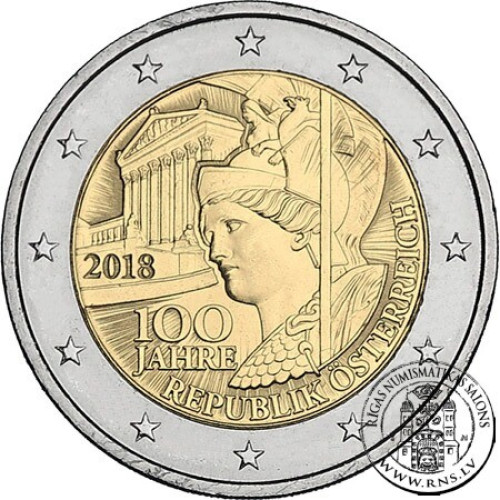 Austria, 2 Euro 2018, 100th anniversary of Austrian Republic