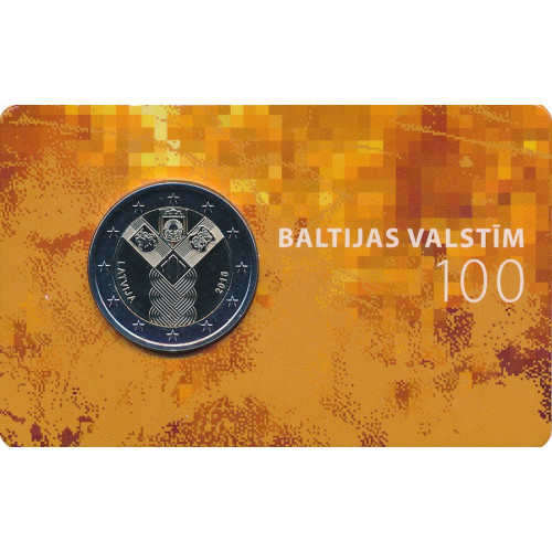 Latvija, 2 Euro 2018, Baltijas valstīm 100 (BU) (coincard)