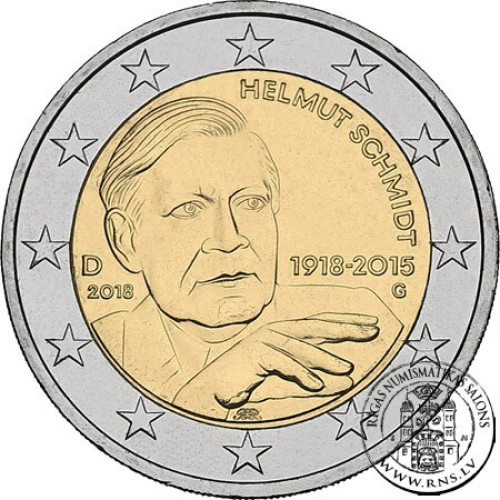 Germany, 2 Euro 2018, Helmudt Schmidt F