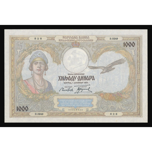 Yugoslavia, 1000 Dinara 1931