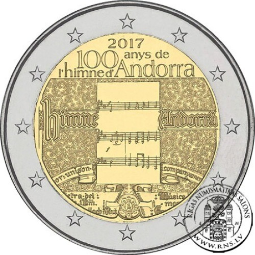 Andorra, 2 Euro 2017, 100 Years Hymn Andorra