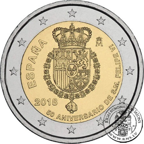 Spain, 2 Euro 2018, 50th Anniversary of Felipe VI of Spain