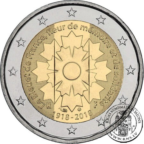 France, 2 Euro 2018, Cornflower France, 2 Euro 2018, Cornflower