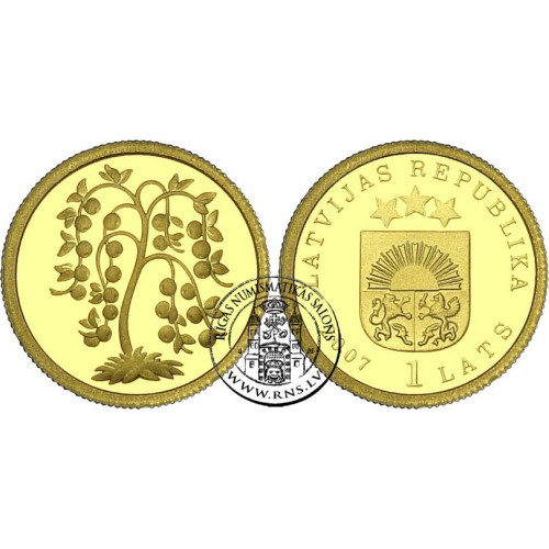 Latvia, 1 Lats 2007, The Golden Apple Tree (1/25 Oz)