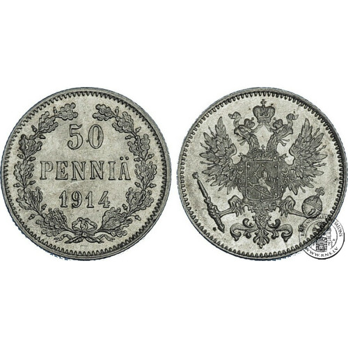 Finland, 50 Pennia 1914 S