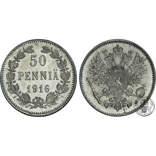 Finland, 50 Pennia 1916 S