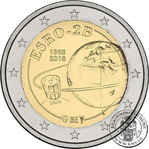 Belgium, 2 Euro 2018, 50 years ESRO-2B (coincard)