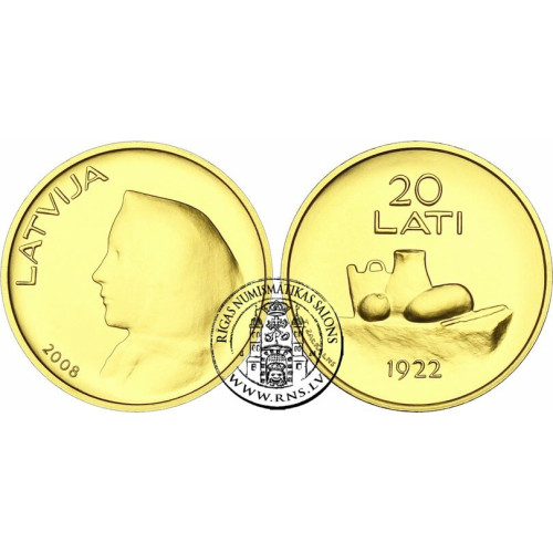 Latvia, 20 Lats 2008, Coin of Latvia