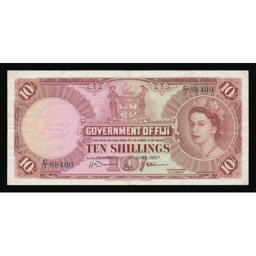 Fiji, 10 Shillings 1957, C/1 88400