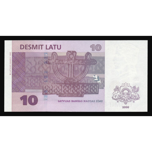 Latvia, 10 Latu 2000