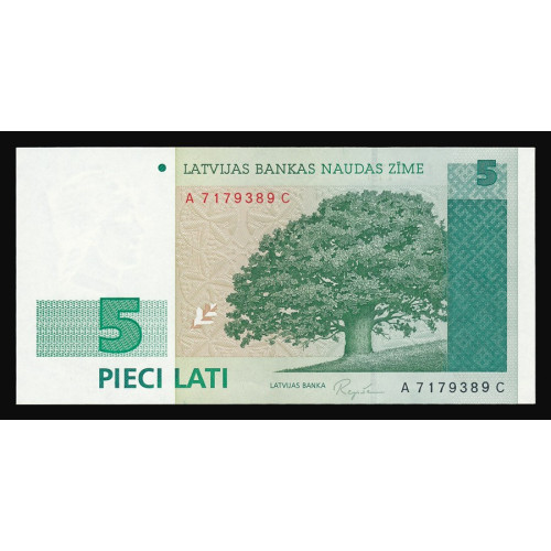 Latvia, 5 Lati 1992