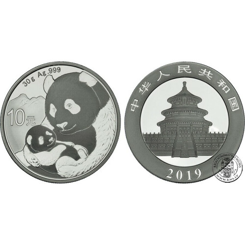 China, 10 Yuan 2019, Panda (30 g)