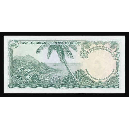 East Caribbean States, 5 Dollars 1965, Ovpt. U