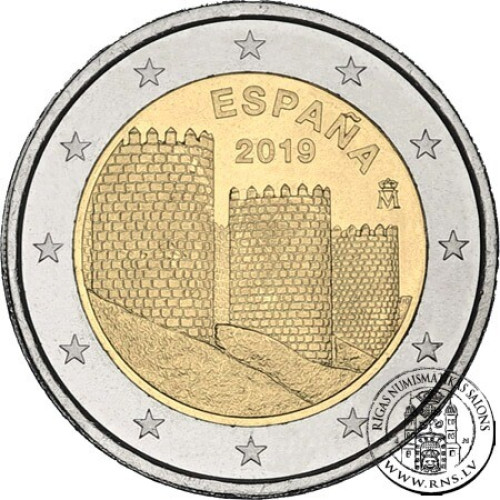 Spain, 2 Euro 2019, The old Town of Avila Spain, 2 Euro 2019, The old Town of Avila