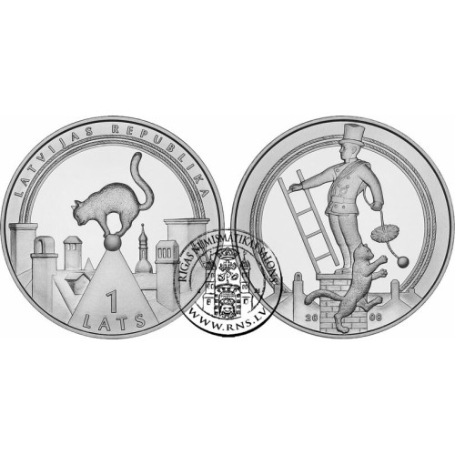 Latvia, 1 Lats 2008, Lucky coin