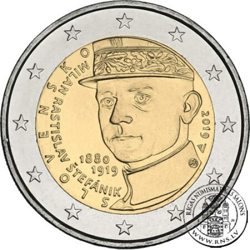 Slovakia, 2 Euro 2019, Milan Rastislav Stefanik Slovakia, 2 Euro 2019, Milan Rastislav Stefanik