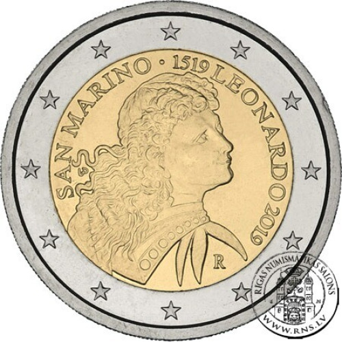 San Marino, 2 Euro 2019, Leonardo da Vinci