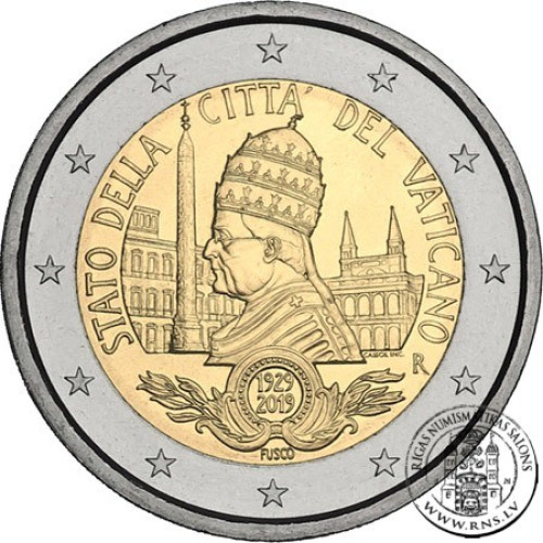 Vatican, 2 Euro 2019, 90th Anniversary of the Institution of the Vatican City State Vatican, 2 Euro 2019, 90th Anniversary of the Institution of the Vatican City State