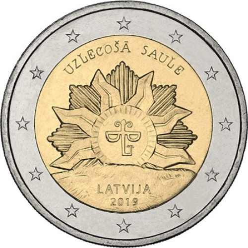 Latvia, 2 Euro 2019, Uzlēcošā saule