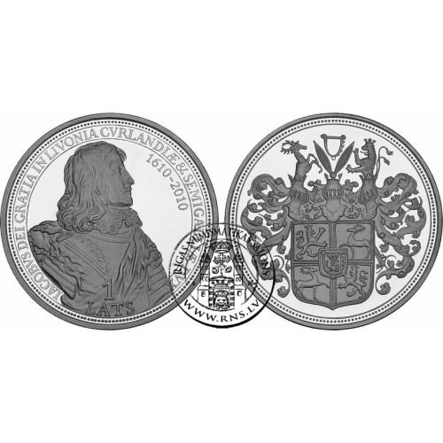 Latvia, 1 Lats 2010, Duke Jacob's 400th Anniversary