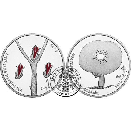 Latvia, 1 Lats 2010, Declaration of Independence