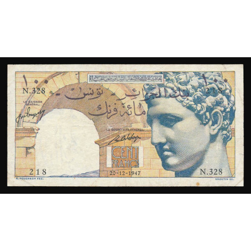 Tunisia, 100 Francs 1947, N.328 218