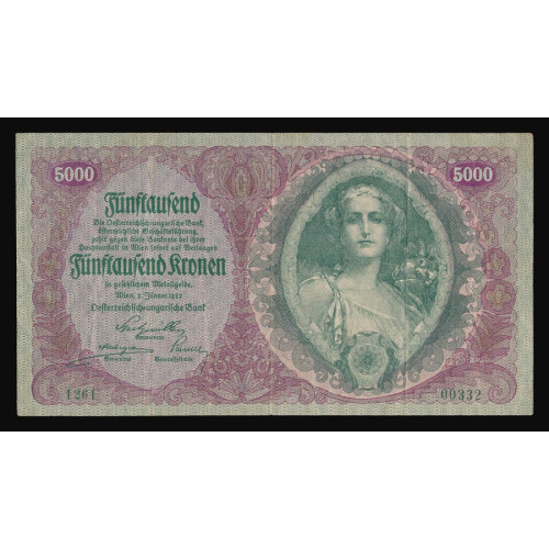 Austria, 5000 Kronen 1922, 1261 00332