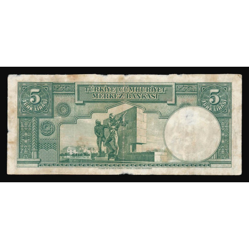 Turkey, 5 Lira 1937, D13 64901