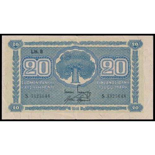 Finland, 20 Markkaa 1945, S 3325648 (Litt.B)