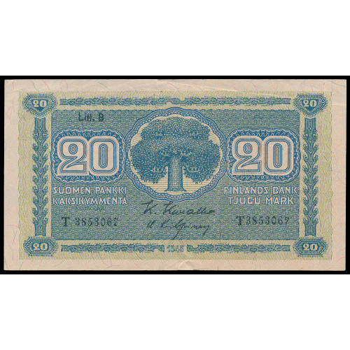 Finland, 20 Markkaa 1945, T 3853067 (Litt.B)